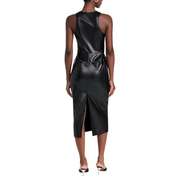 NEW AMANDA UPRICHARD ethan midi dress in black - Picture 4 of 4